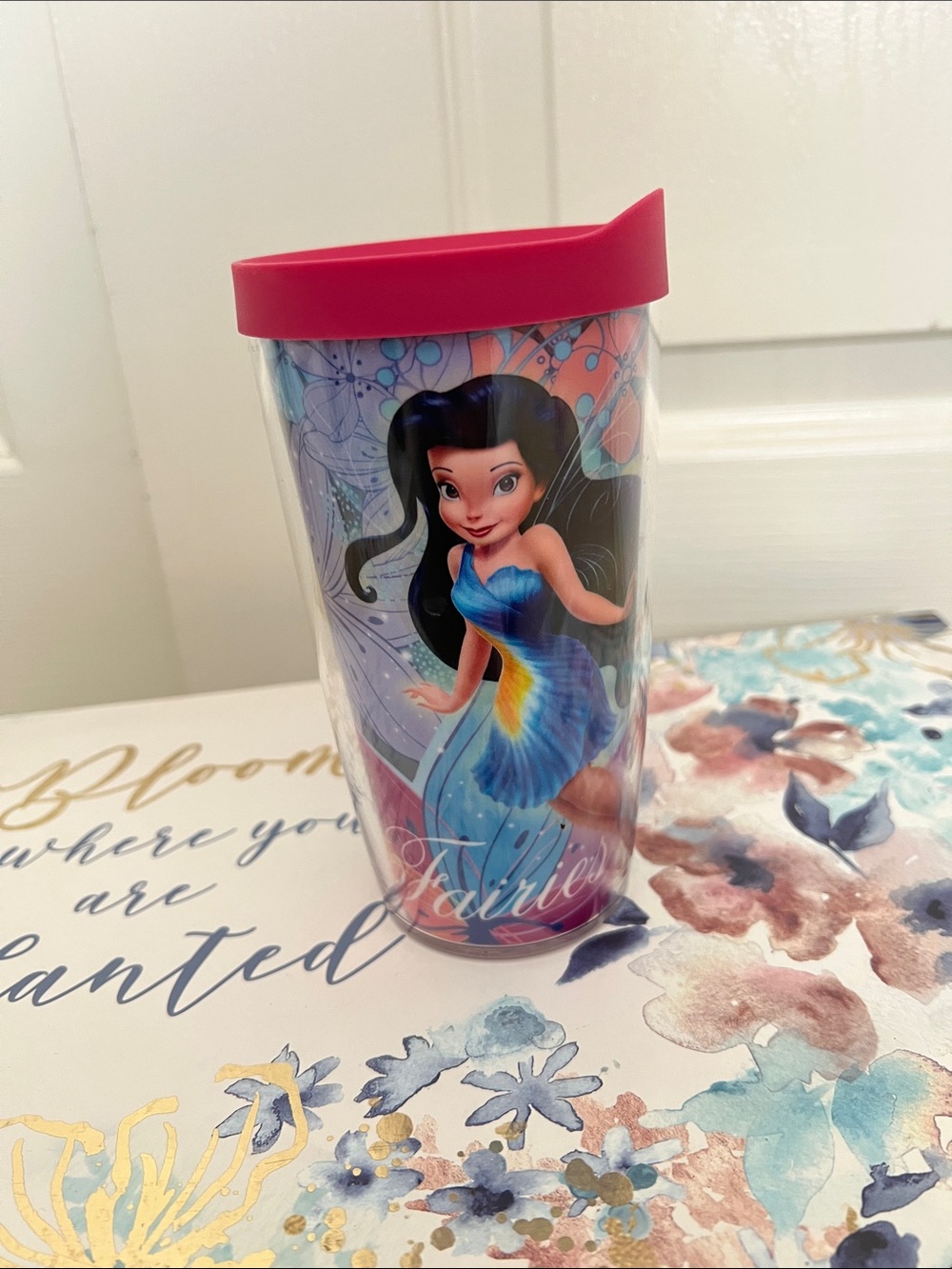 Disney Fairy Tumbler with Pink Lid